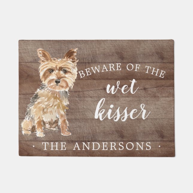 Yorkshire Terrier.Dog Personalised Door Mat (Front)