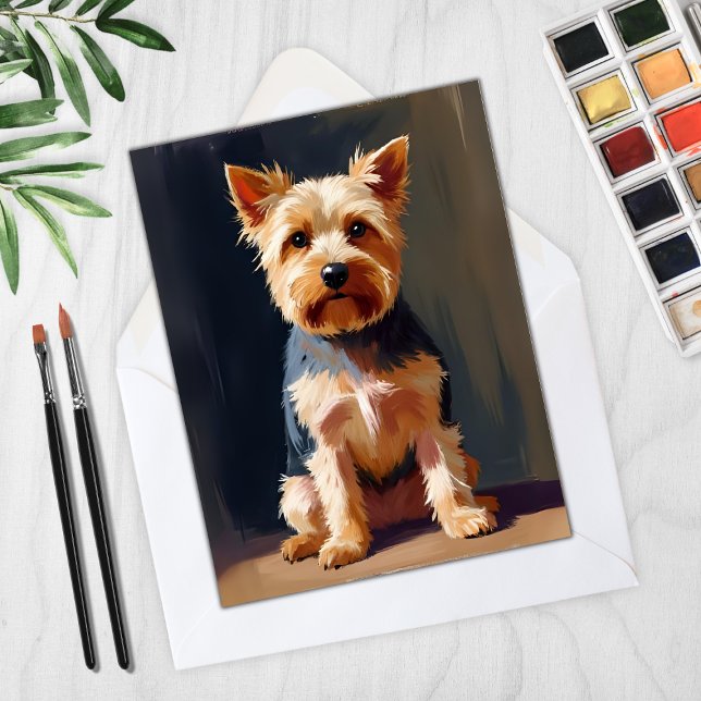 Yorkshire Terrier Dog Pet Painting Card (Creator Uploaded)