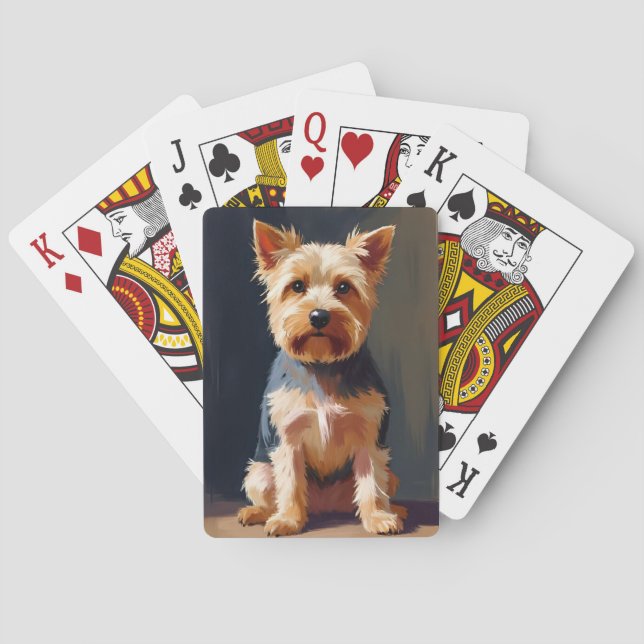 Yorkshire Terrier Dog Pet Painting Playing Cards (Back)