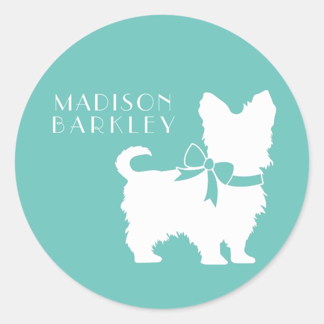 Yorkshire Terrier Dog Puppy Yorkie Classic Round Sticker (Front)