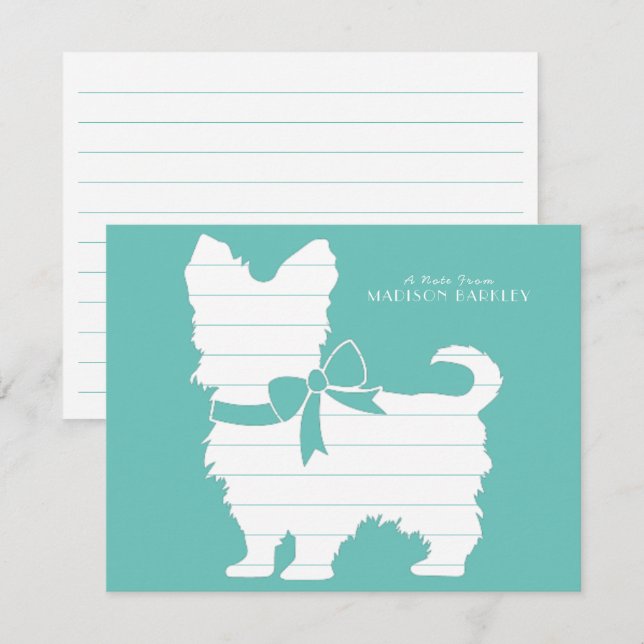 Yorkshire Terrier Dog Puppy Yorkie Thank You Card (Front/Back)
