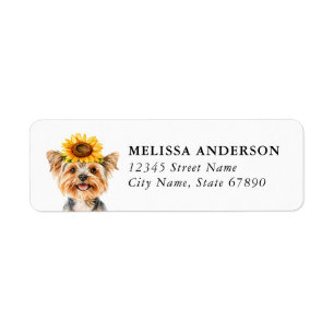Yorkshire Terrier Dog Return Address Label