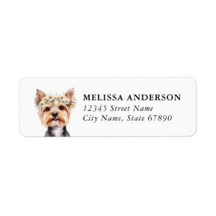 Yorkshire Terrier Dog Return Address Label