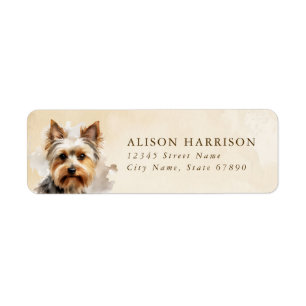 Yorkshire Terrier Dog Return Address Label