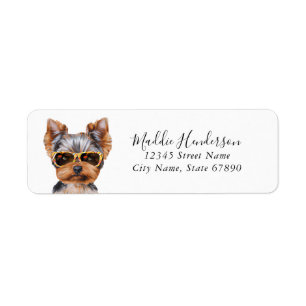 Yorkshire Terrier Dog Return Address Label