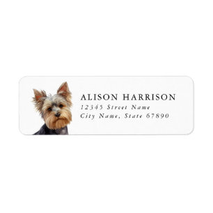 Yorkshire Terrier Dog Return Address Label