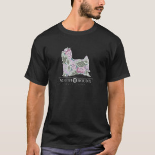 Yorkshire Terrier Dog Sage Blush Floral Pattern T-Shirt