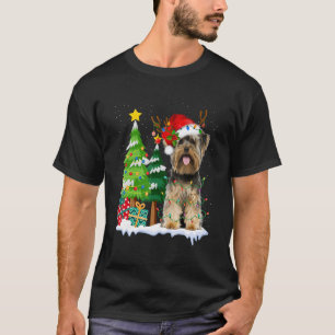 Yorkshire Terrier Dog Santa Hat Reindeer Christmas T-Shirt