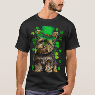 Yorkshire Terrier Dog Shamrocks St Patricks Day  T-Shirt