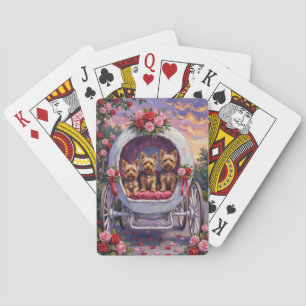 Yorkshire Terrier Dog Valentine's Day Playing Cards