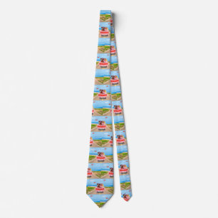 Yorkshire Terrier Dog Valentine's Day Truck Hearts Tie