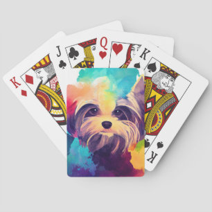 Yorkshire Terrier Dog Wild Nature Animal Colors Ar Playing Cards