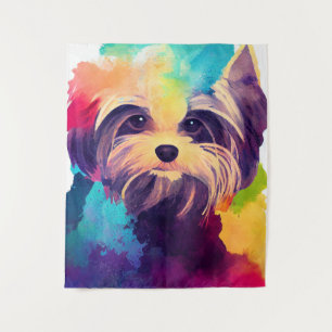 Yorkshire Terrier Dog Wild Nature Animal Colors Ar Tapestry
