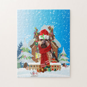 Yorkshire Terrier dog with Christmas gifts Jigsaw Puzzle