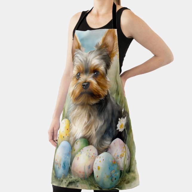 Yorkshire Terrier Dog With Easter Eggs Holiday  Apron (Insitu)