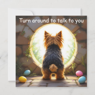 Yorkshire Terrier dog - with Family Name Holiday Card