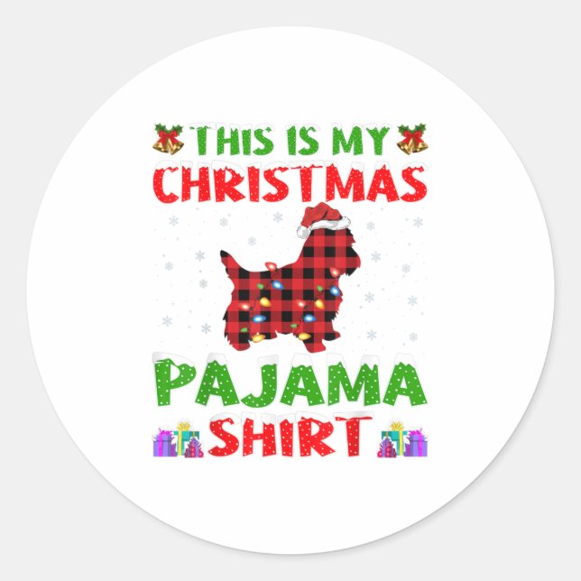 Yorkshire Terrier Dog Xmas Gift Yorks Classic Round Sticker (Front)