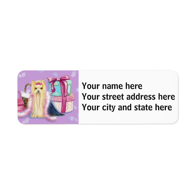 Yorkshire Terrier Dress Up Return Address Label (Front)