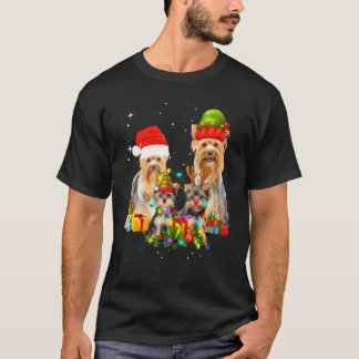 Yorkshire Terrier Family Christmas Lights T-Shirt