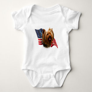 Yorkshire Terrier Flag Baby Bodysuit