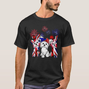 Yorkshire Terrier Flag Colours American Flag 4th O T-Shirt