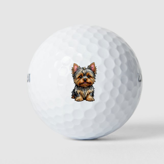 Yorkshire Terrier Golf Balls (Front)