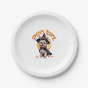 Yorkshire Terrier Halloween Paper Plate