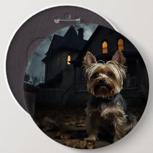 Yorkshire Terrier Halloween Scary 6 Cm Round Badge