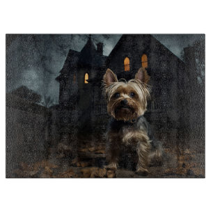 Yorkshire Terrier Halloween Scary Cutting Board
