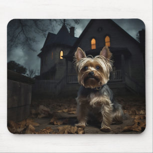 Yorkshire Terrier Halloween Scary Mouse Pad
