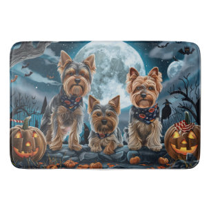 Yorkshire Terrier Halloween Spooky Bath Mat