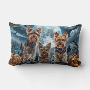 Yorkshire Terrier Halloween Spooky Lumbar Cushion