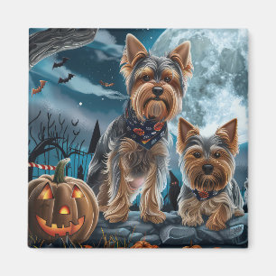 Yorkshire Terrier Halloween Spooky Magnet
