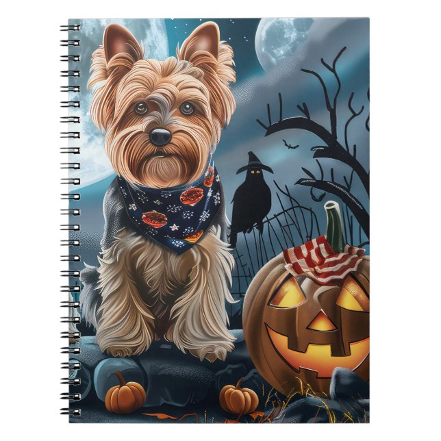 Yorkshire Terrier Halloween Spooky Notebook (Front)