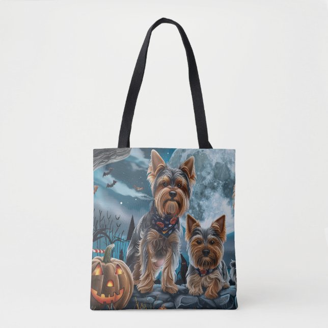 Yorkshire Terrier Halloween Spooky Tote Bag (Front)
