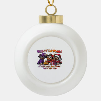 Yorkshire Terrier Halloween Thanksgiving Christmas Ceramic Ball Christmas Ornament