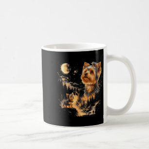 Yorkshire Terrier Howling Moon Vintage Graphic Art Coffee Mug