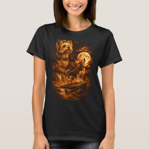 Yorkshire Terrier Howling Moon Yorkie Dog Fantasy T-Shirt