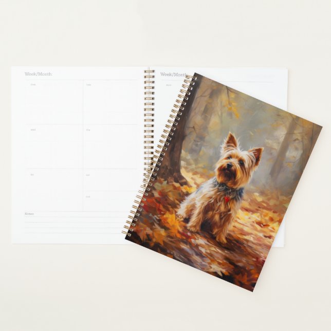 Yorkshire Terrier in Autumn Leaves Fall Inspire  Planner (Display)