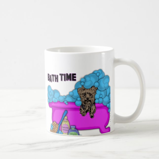 Yorkshire Terrier In Bath Tub Coffee Mug (Right)