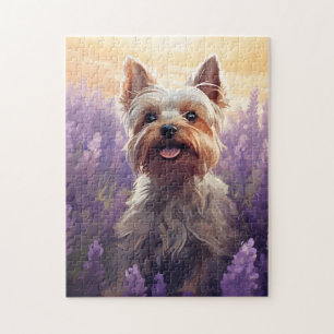 Yorkshire Terrier in Lavender field Jigsaw Puzzle