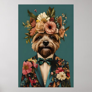 Yorkshire Terrier In Suit Poster, Yorkshire Poster