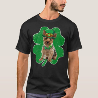 Yorkshire Terrier Leprechaun Hat & Shamrock St Pat T-Shirt