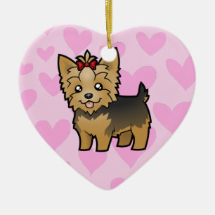 Yorkshire Terrier Love (add your message) Ceramic Ornament