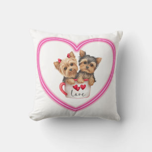 Yorkshire terrier love dog mum cushion