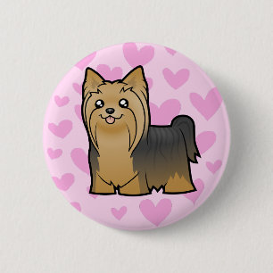 Yorkshire Terrier Love (long hair no bow) 6 Cm Round Badge
