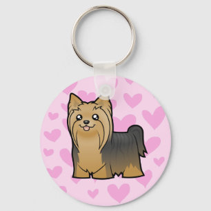 Yorkshire Terrier Love (long hair no bow) Key Ring