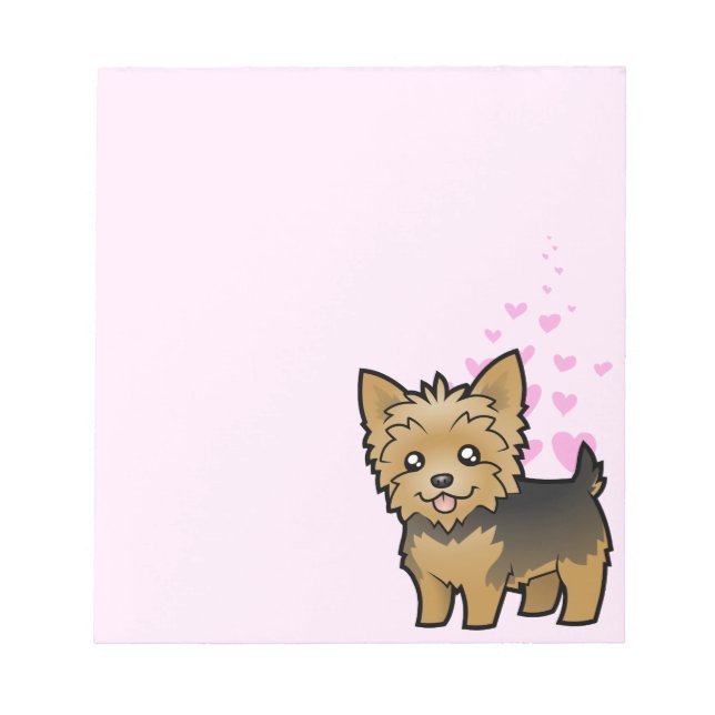 Yorkshire Terrier Love (short hair no bow) Notepad (Front)