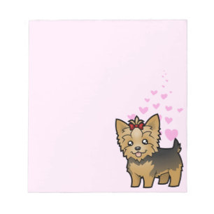 Yorkshire Terrier Love (short hair with bow) Notepad