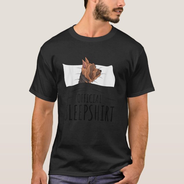 Yorkshire Terrier Lover Yorkie Dog Official Sleeps T-Shirt (Front)